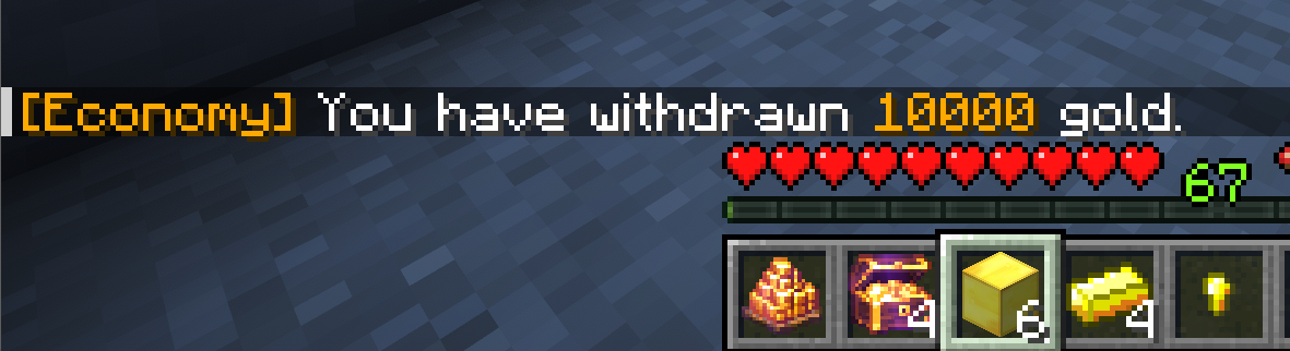 Withdrawing gold from the bank